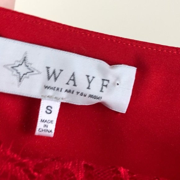 WAYF Vibrant Red Lace Cami Tank Top Blouse Small - Picture 5 of 5